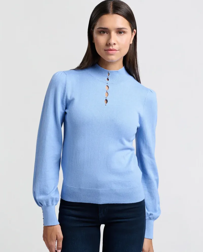 Yaya Bel Air Blue turtleneck knit